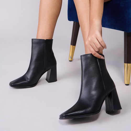 Twenty Dresses by Nykaa Fashion Black Textured Classic High Ankle Winter  Boots (EURO 37)