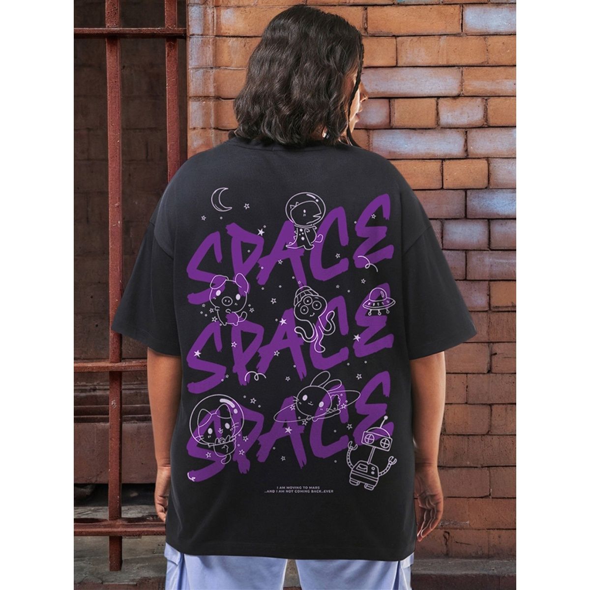 Buy Bewakoof Women's Black Space Space Graphic Printed Buy Bewakoof Women's Black Space Space Graphic Printed