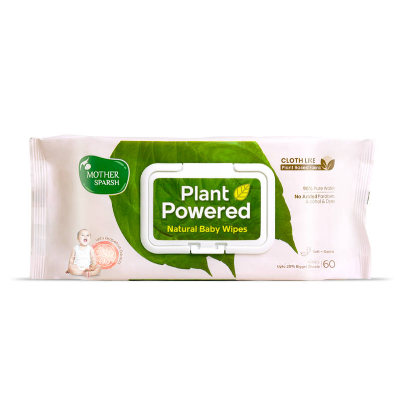 Mother Sparsh Plant Powered Natural Baby Wipes With 98% Water & Grapefruit Extract