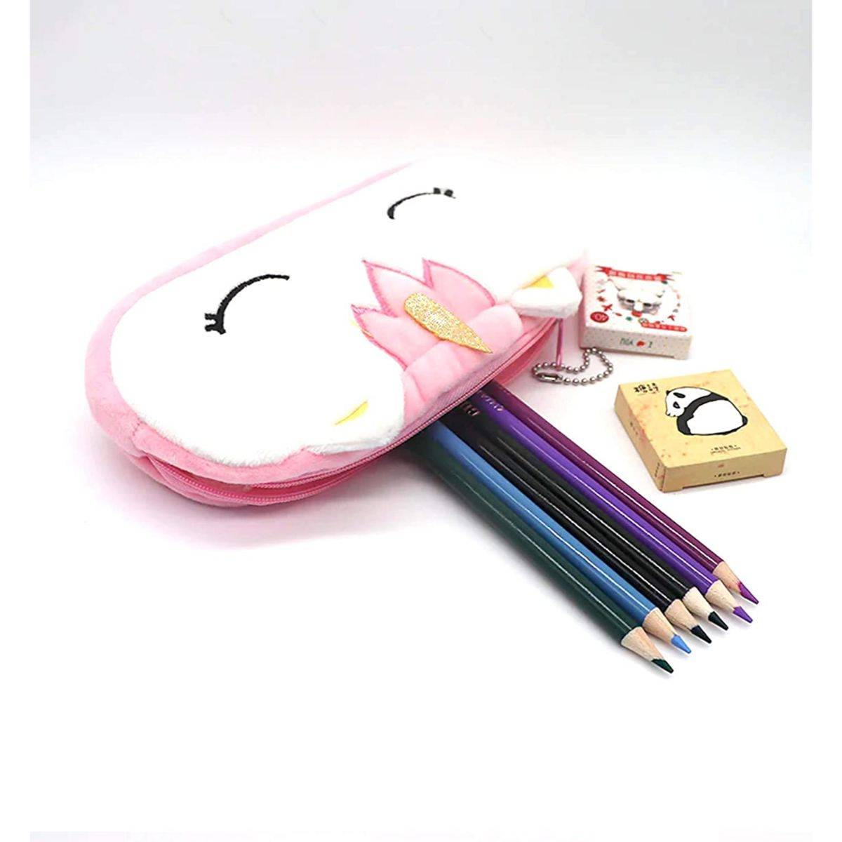 Awestuffs Pink Unicorn Pencil Pouch