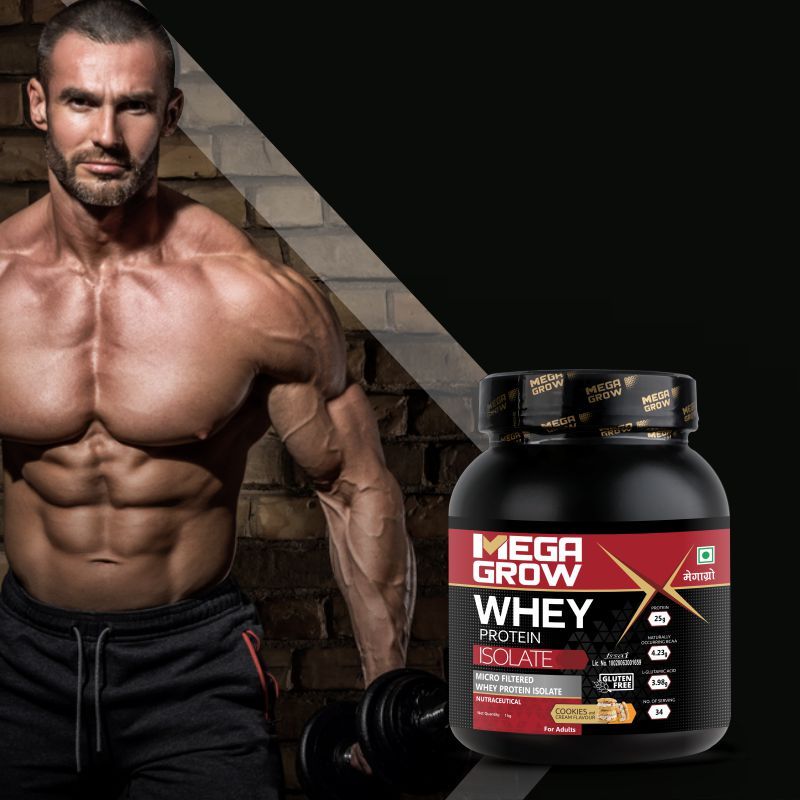 Buy Megagrow Isolate Whey Protein Powder - Cookies And Cream Online