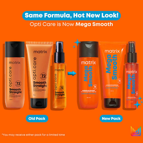 Matrix Mega Smooth Shampoo, Conditioner Serum Combo, Defy Frizz For  Days, For All Hair Types