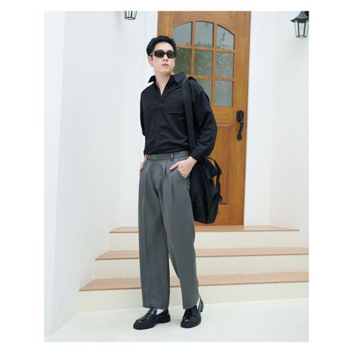Off Duty India Korean Baggy Loose Fit Pants For Men Grey
