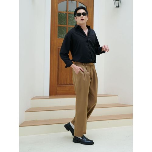 Off Duty India Korean Baggy Loose Fit Pants For Men Coco Brown