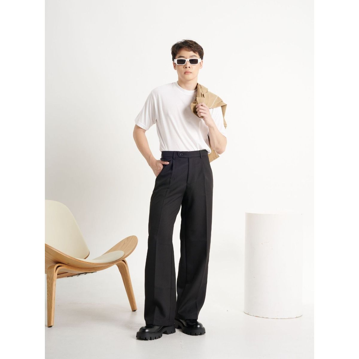 Buy Off Duty India Oh So Wide Korean Men Pants - Black Online