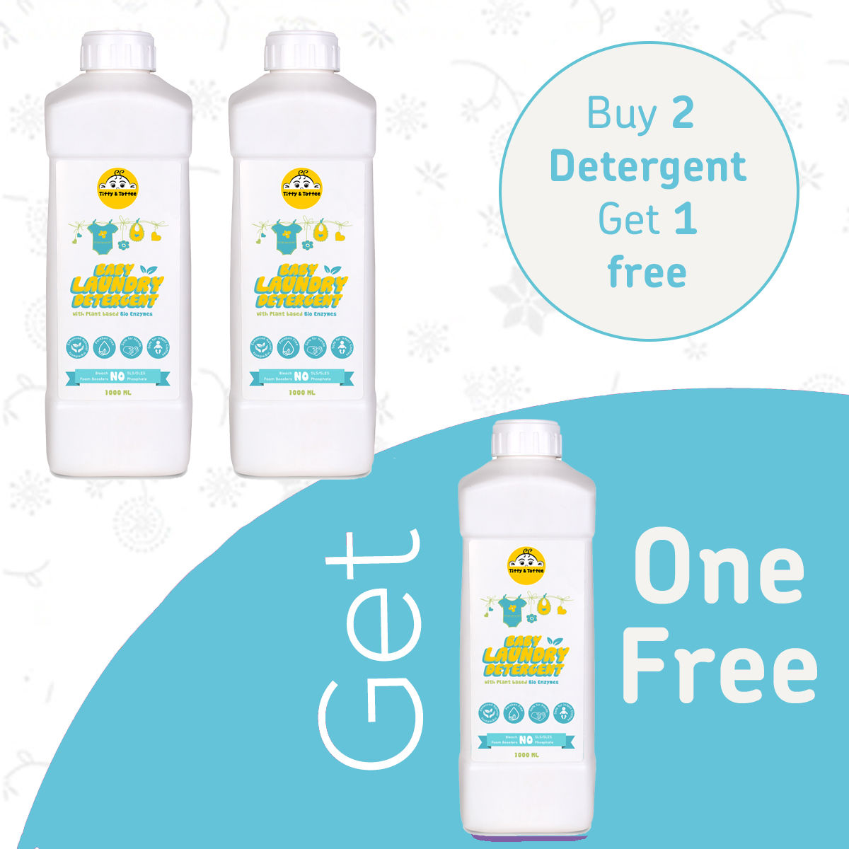 Tiffy & Toffee Baby Laundry Detergent Buy 2 Get 1 Free