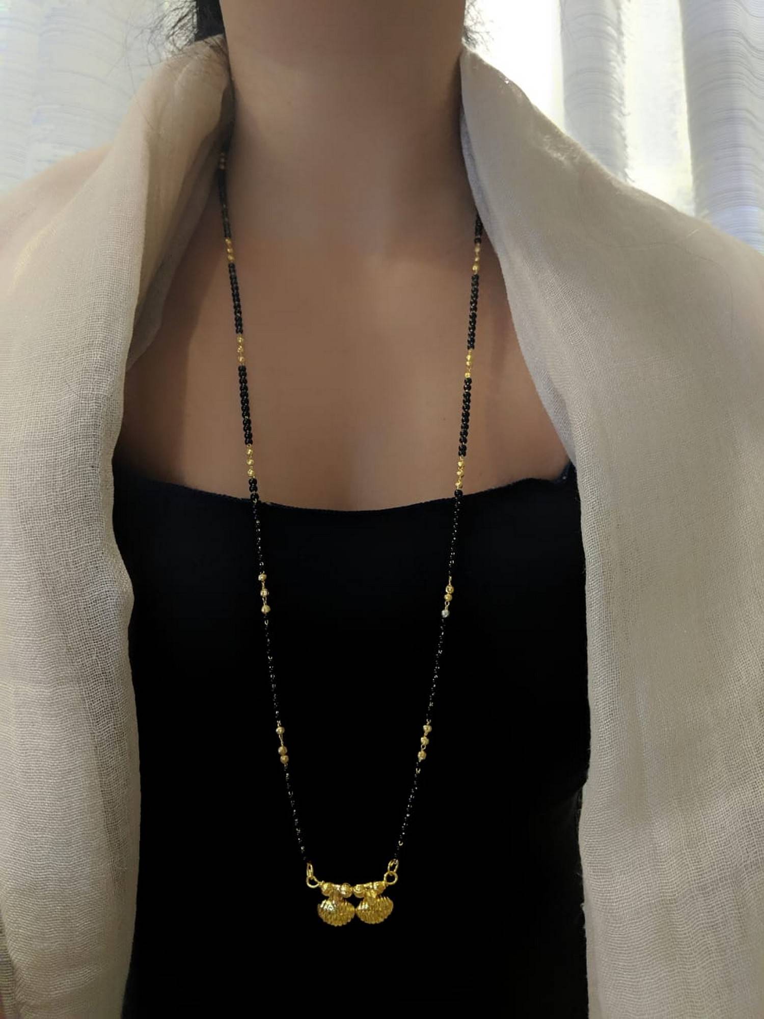 Digital Dress Room Long Gold Plated 2 Vati Tanmaniya Mangalsutra