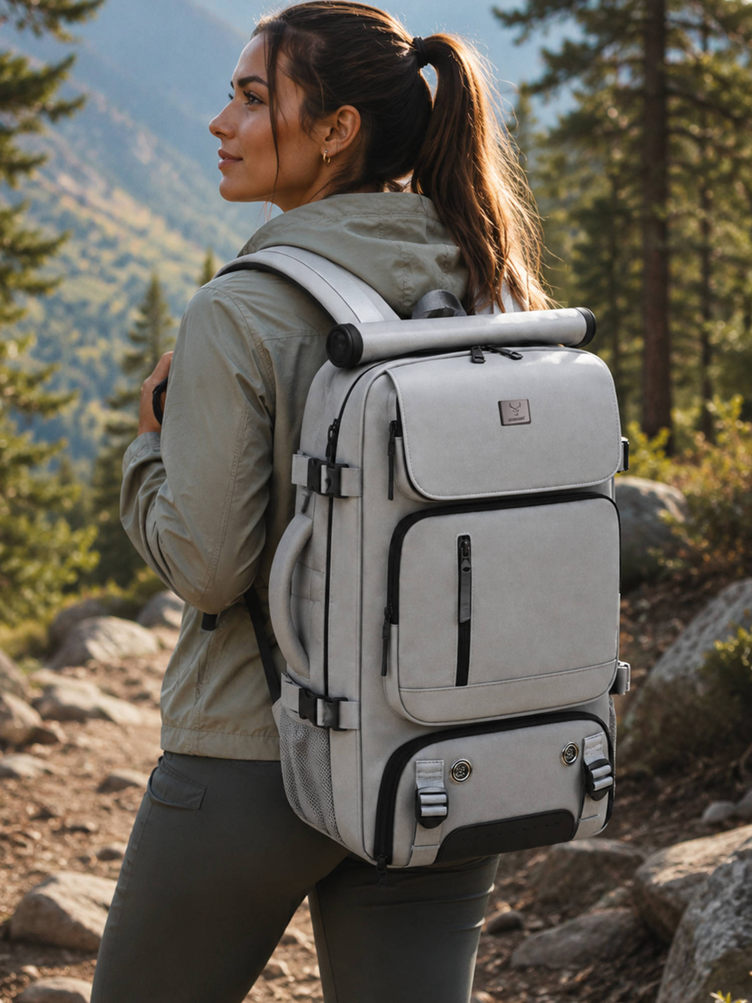 REDHORNS Grey Multifunctional 3-In-1 Anti-Theft Handbag/Multi-Purpose Travel Backpack