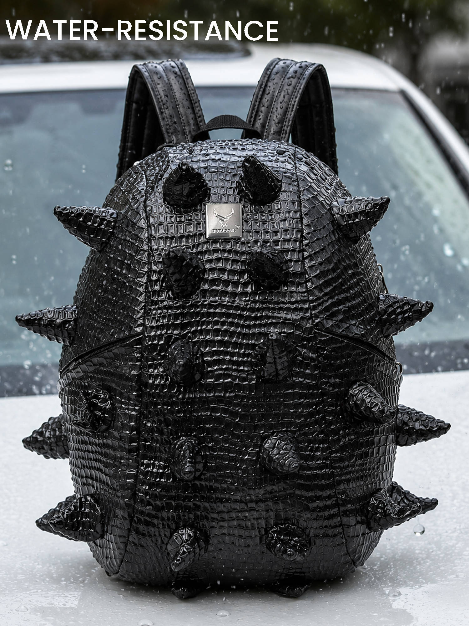 Buy REDHORNS Black Crocodile Texture Pu Leather Outdoor Backpack