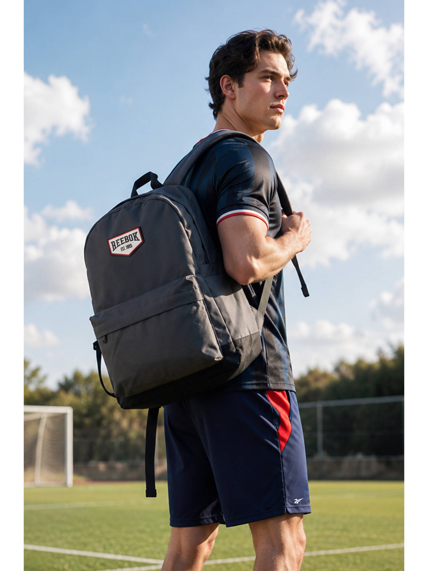 Reebok Grey Polyester Solid 1 Backpack