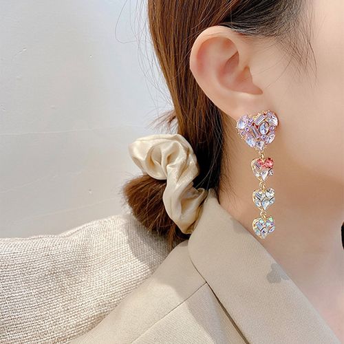 Buy Yellow Chimes Gold Tone Multicolor Crystal Studded Heart Shape