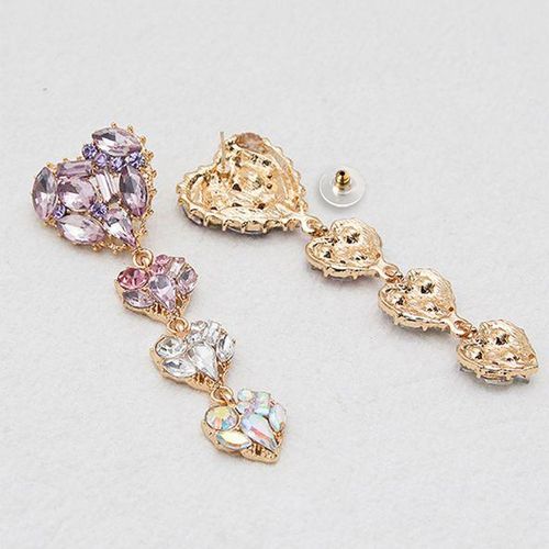 Buy Yellow Chimes Gold Tone Multicolor Crystal Studded Heart Shape