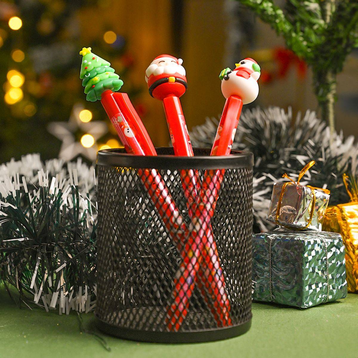 Voncasa 3 Red Christmas Ball Pen Festive Gift Item