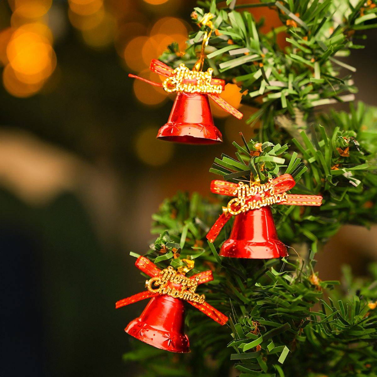 Voncasa 24 Red Christmas Bells Christmas Gift & Decoration