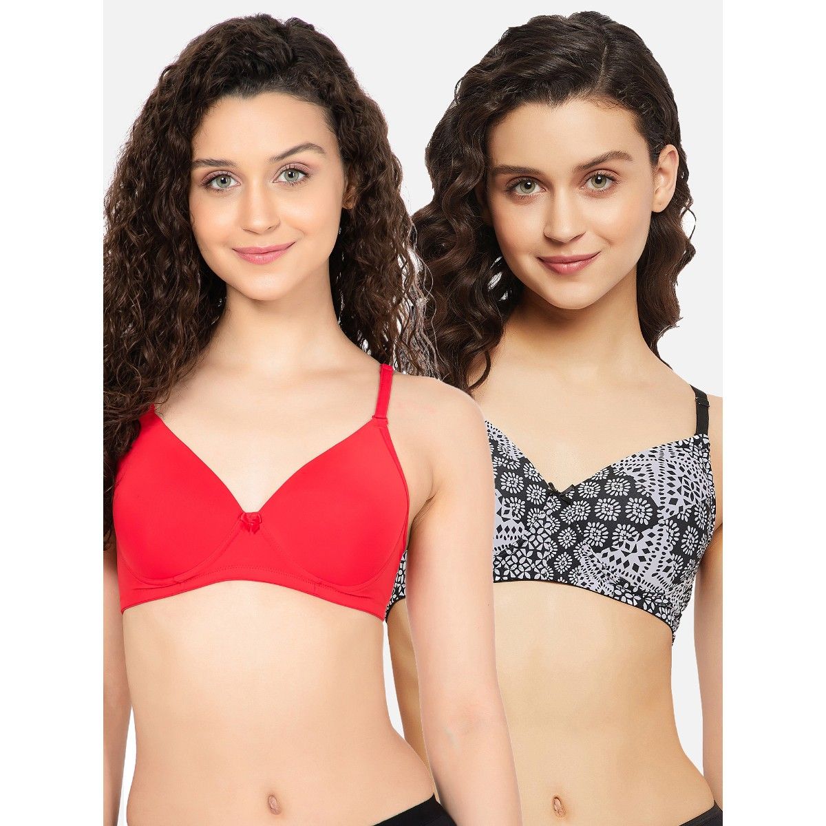 Buy Clovia Padded Non-Wired Full Cup Printed Multiway T-shirt Bra