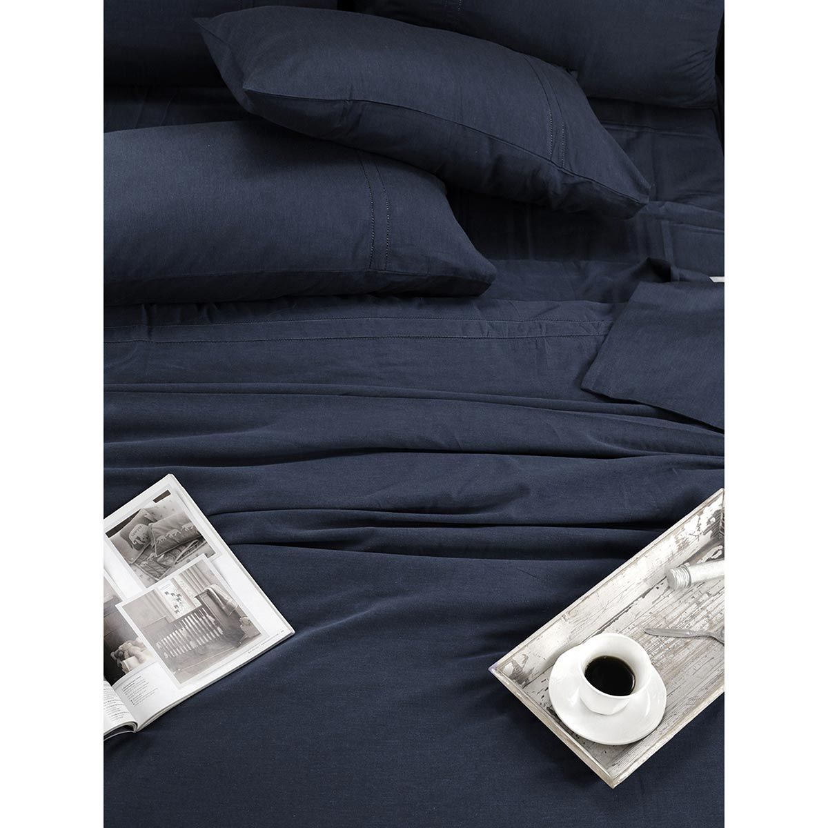 Buy Maspar Cotsmere Emmie Cotton 300 Tc Yarn Dyed Texture Dark Blue