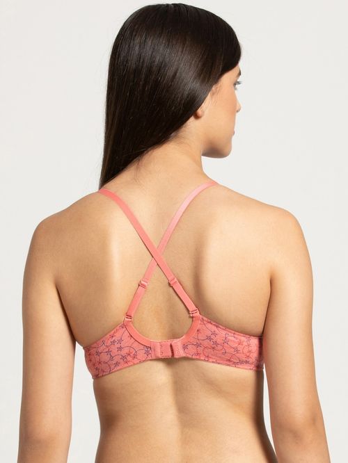 Buy Jockey Red Melange Print296 Padded Wired Bra Style Number-UL50 Online