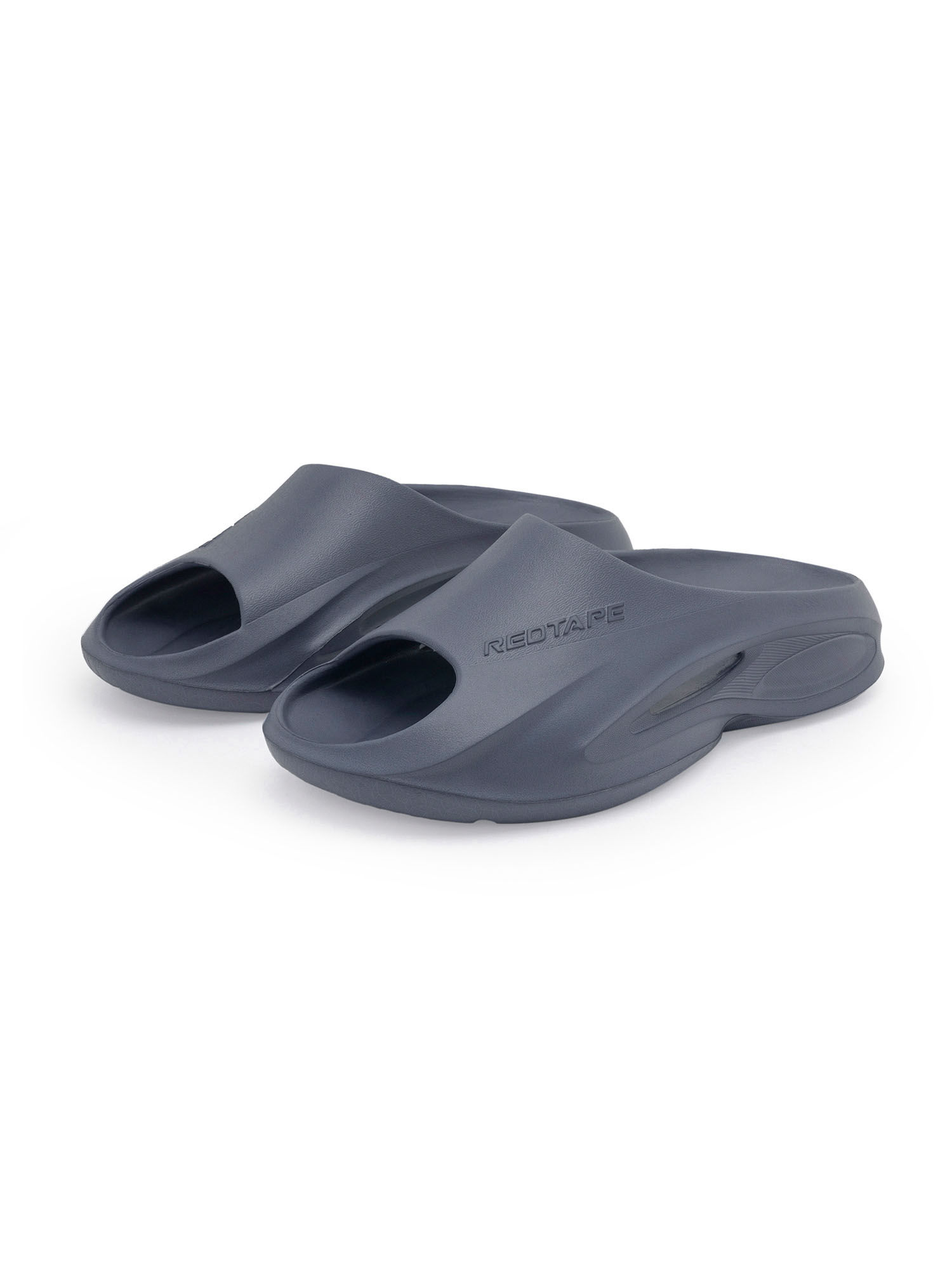 Buy Red Tape Men Solid Stone Navy Blue Sliders Online