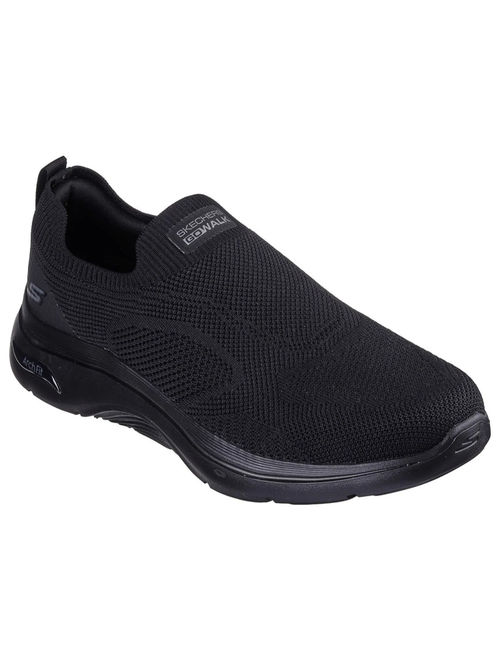 SKECHERS Men Go Walk Arch Fit Knitted Black Walking Shoes