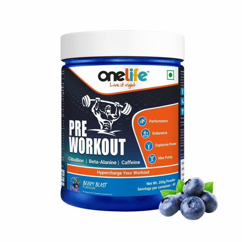 OneLife Pre Workout Supplement With Zero Added Sugar Berry Blast Flavour Buy OneLife Pre
