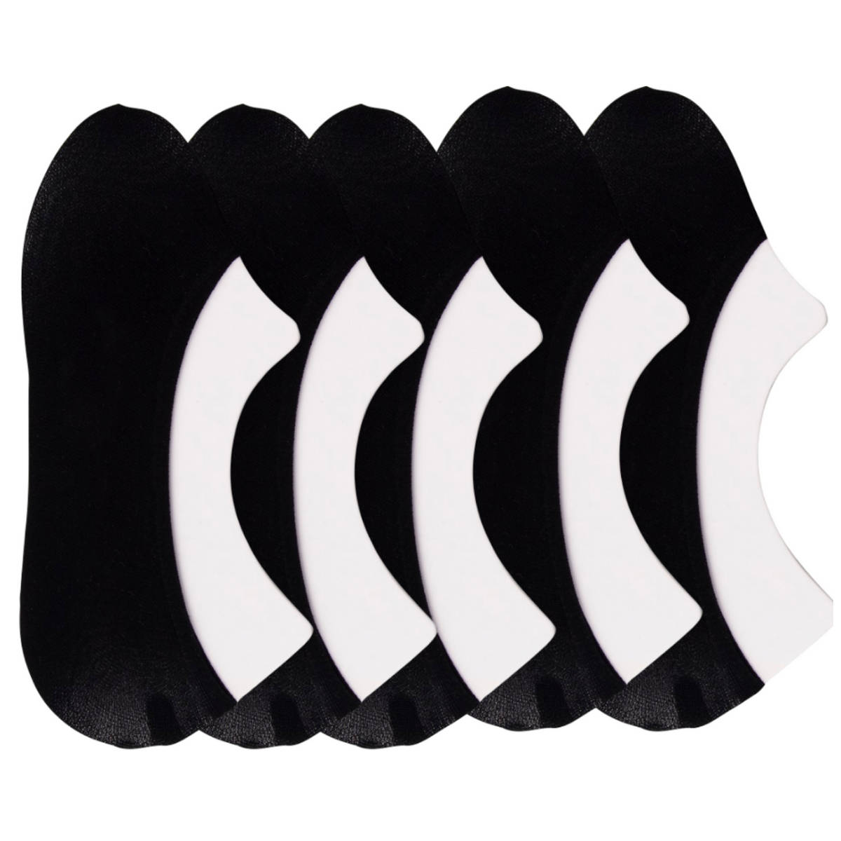 NEXT2SKIN Womens No-show Nylon & Spandex Socks (Pack of 5) - Multi-Color