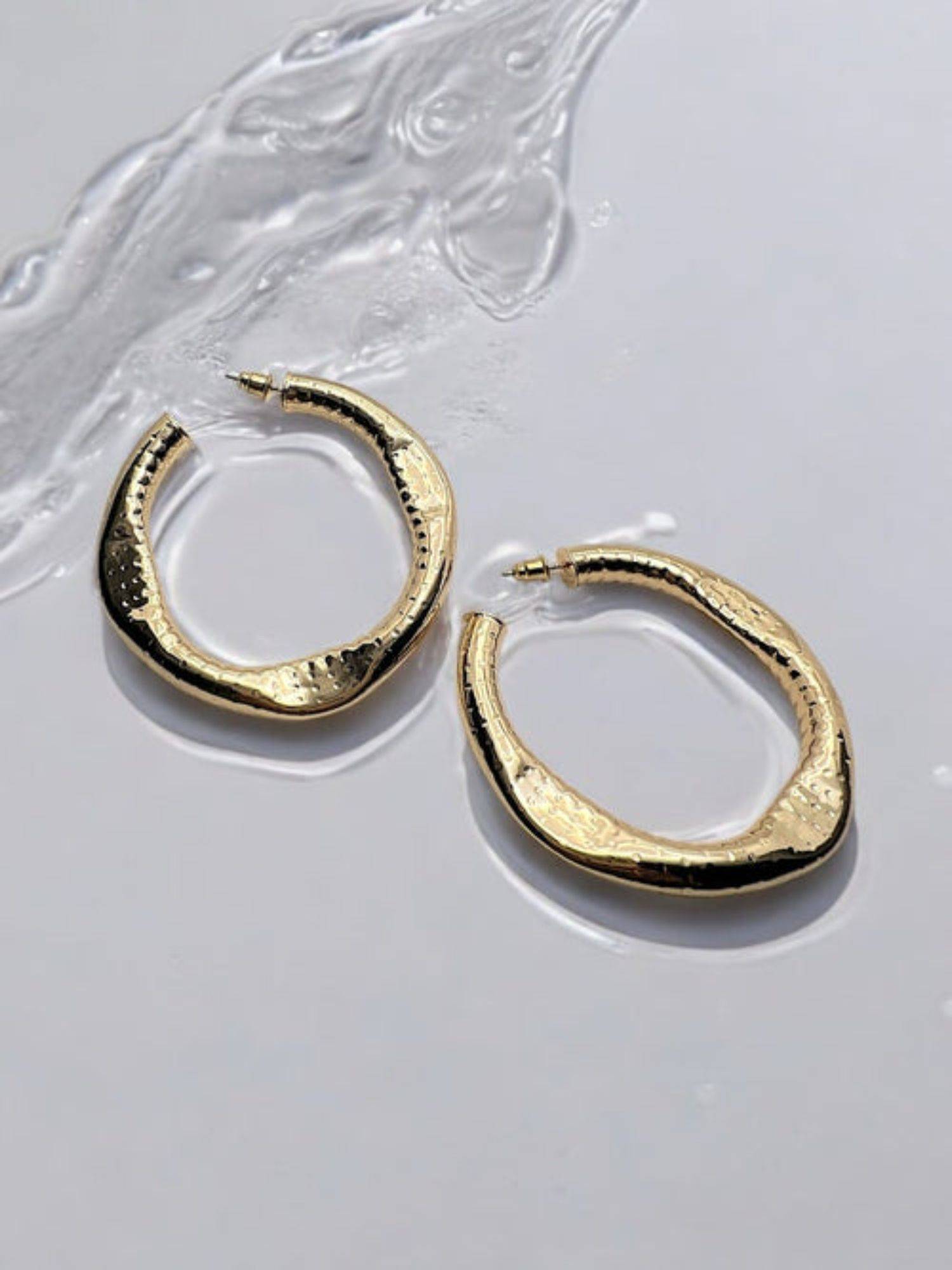 XAGO Le Agustin Gold Plated Contemporary Shaped Stud Earring