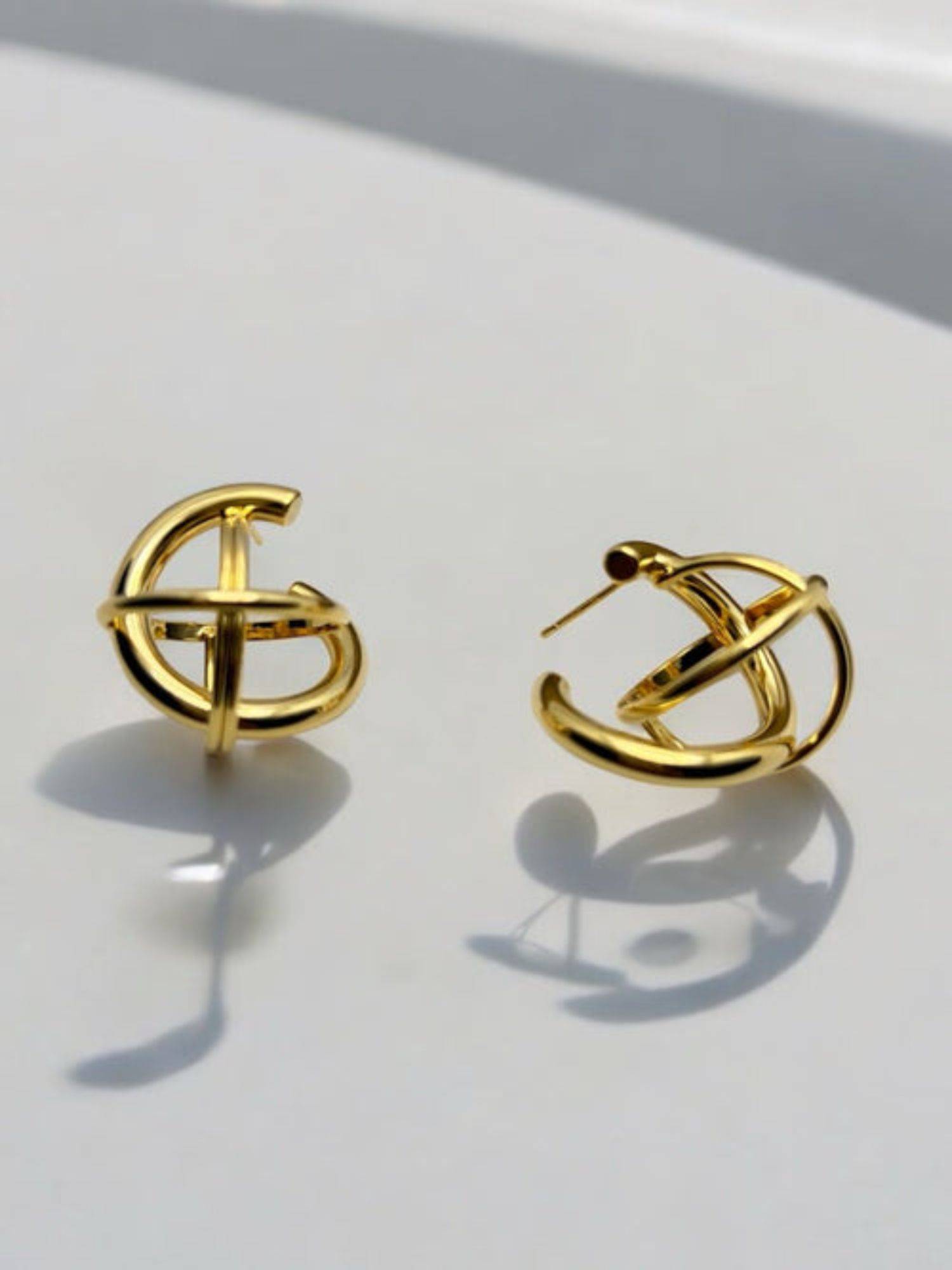 XAGO Le Izabella Gold Plated Contemporary Shaped Stud Earring