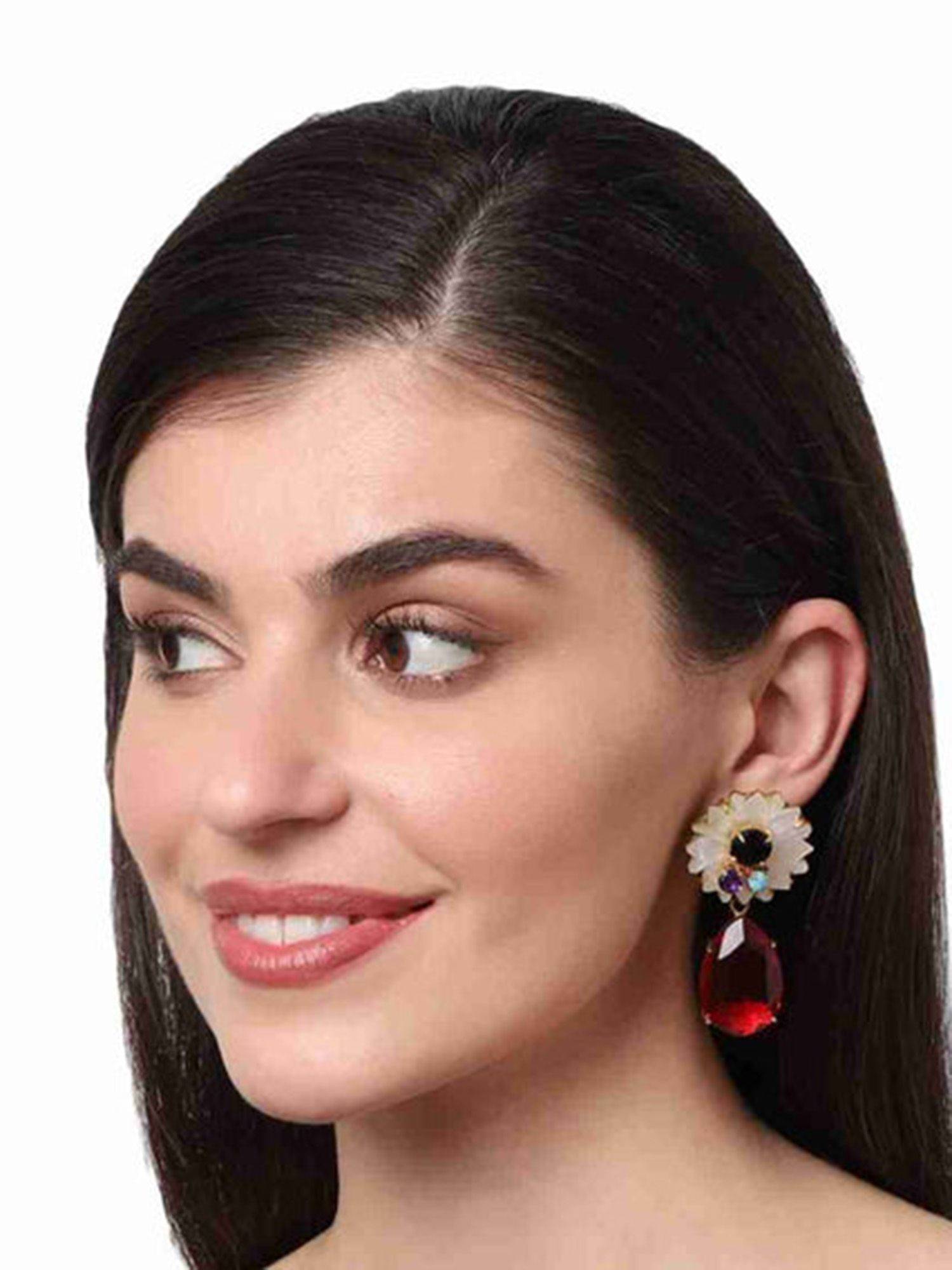 XAGO Karasi Black Onyx, Garnet And Mother Of Pearl Convert Earrings