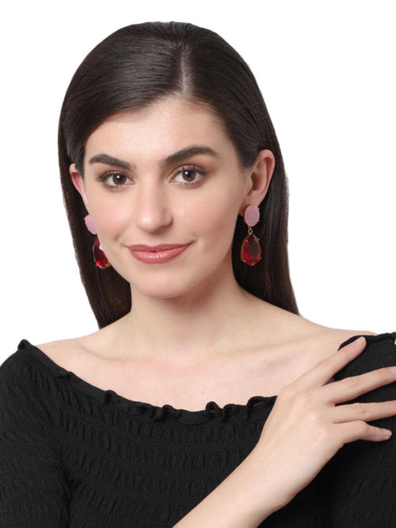 XAGO Shiraya Rose Quartz and Garnet Convert Earrings