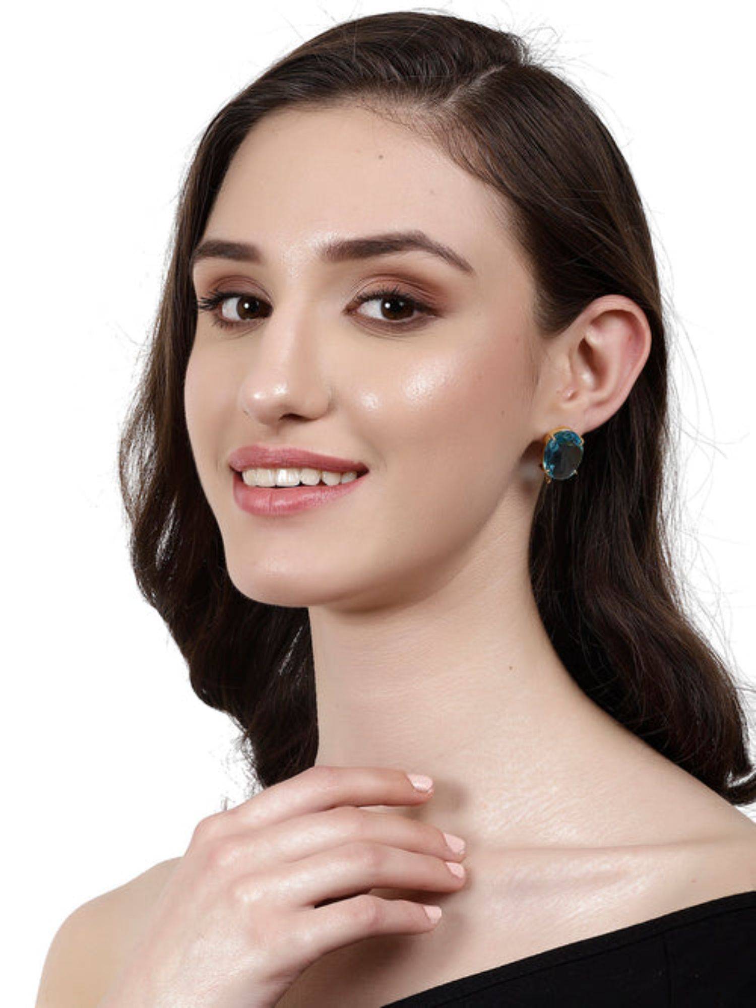 XAGO Seira Blue Topaz Gold Plated Studs