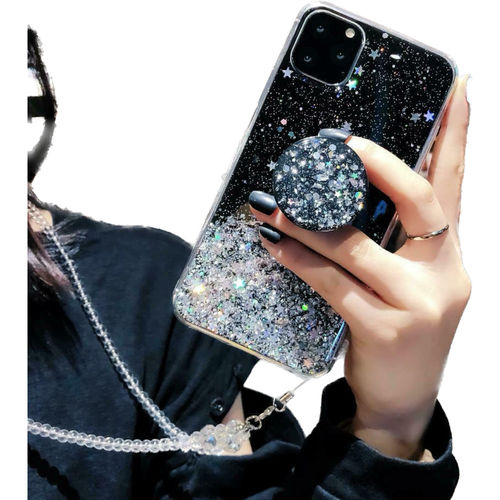 Buy MVYNO Pretty iPhone 14 Case Black Charms with Pop Socket Online
