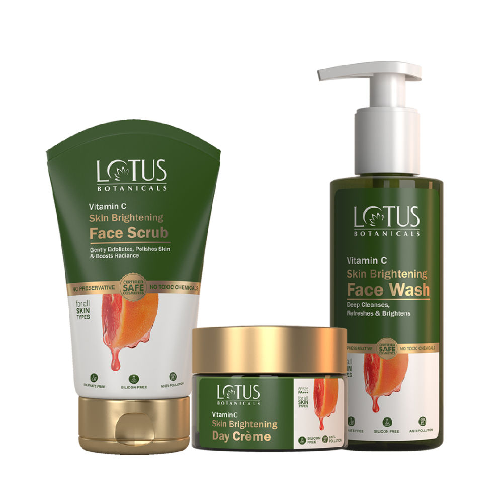Lotus Botanicals Wash & Glow Face Wash Scrub & Day Cream Combo