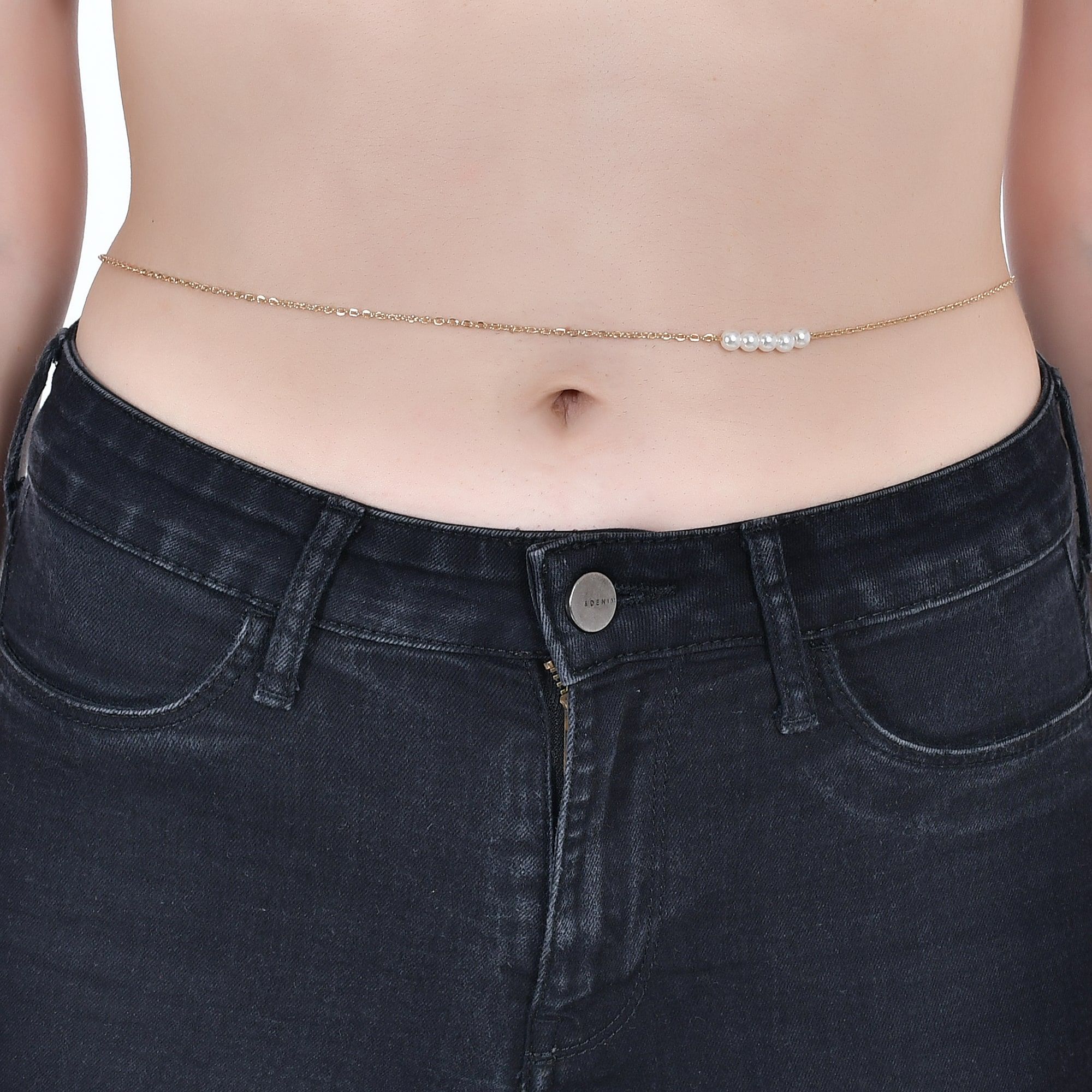 Buy Femnmas Golden Pearl Belly Chain Online