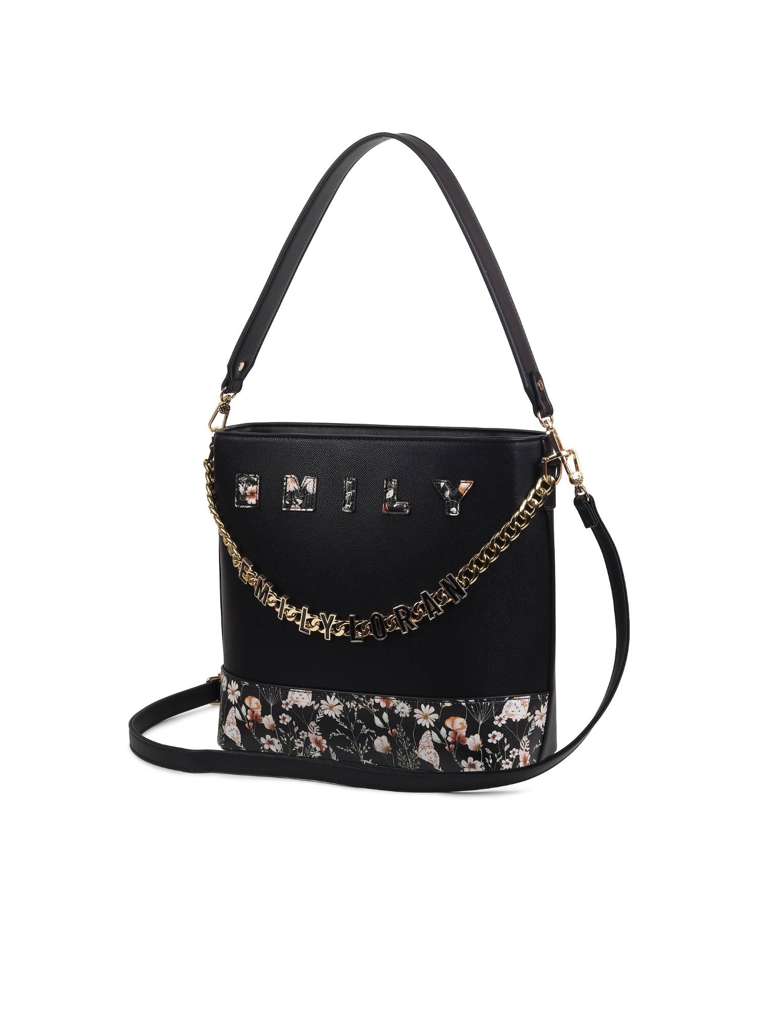 Buy Emily Loran Auracharm Handbag with Detachable Strap - Black Online