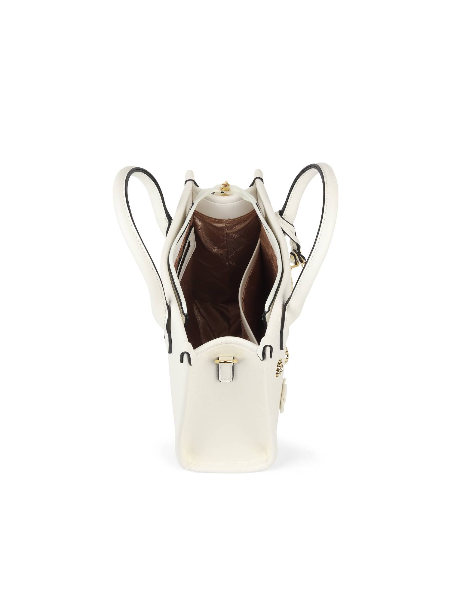 Buy Emily Loran Bloomelle White Handbag with Detachable Strap Online
