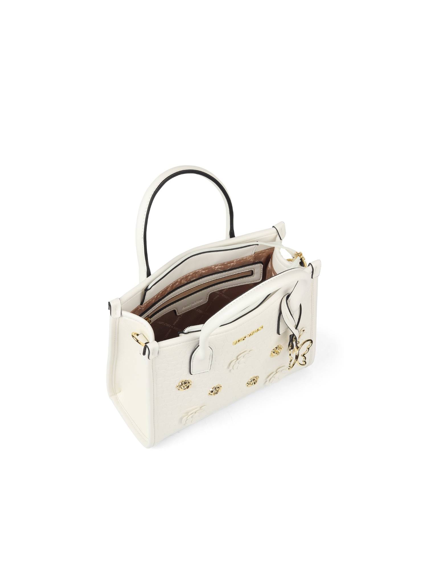 Buy Emily Loran Bloomelle White Handbag with Detachable Strap Online