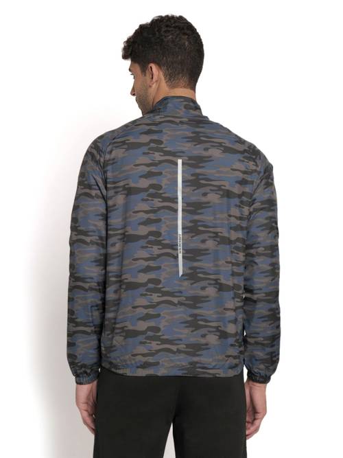 back navy camouflage jacket