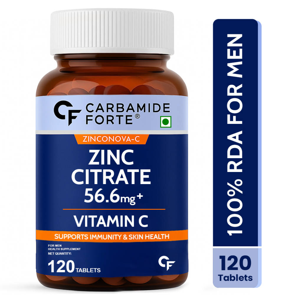 Carbamide Forte Zinc Citrate Supplements With Vitamin C & 100% RDA Zinc For Men & Women
