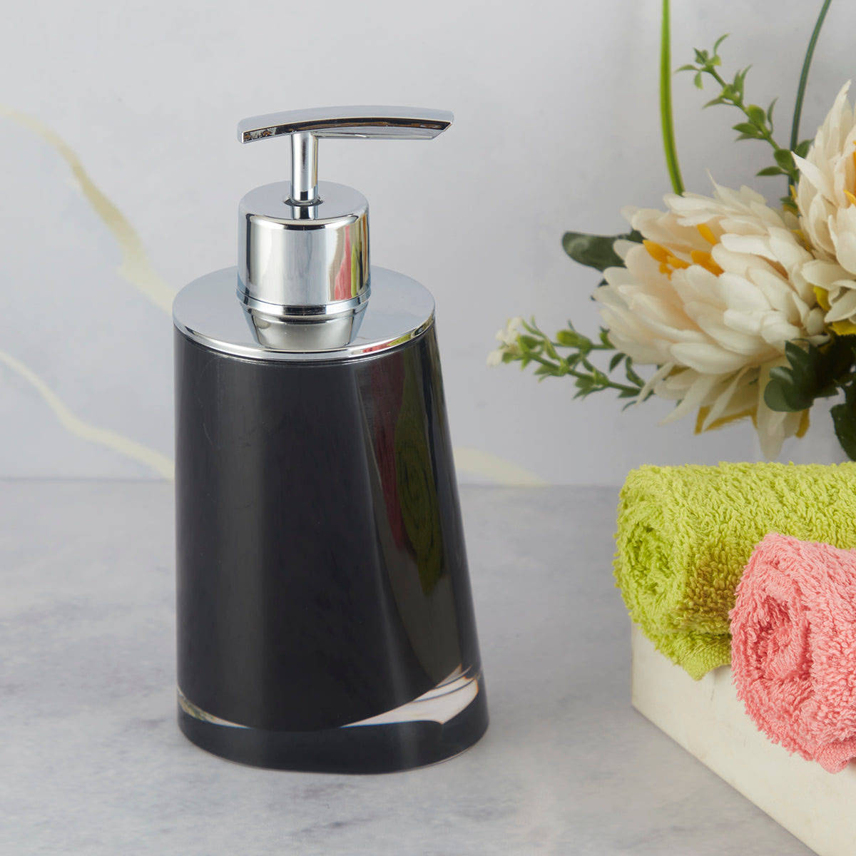 Kookee Acrylic Soap Dispenser Pump for Bathroom -Black
