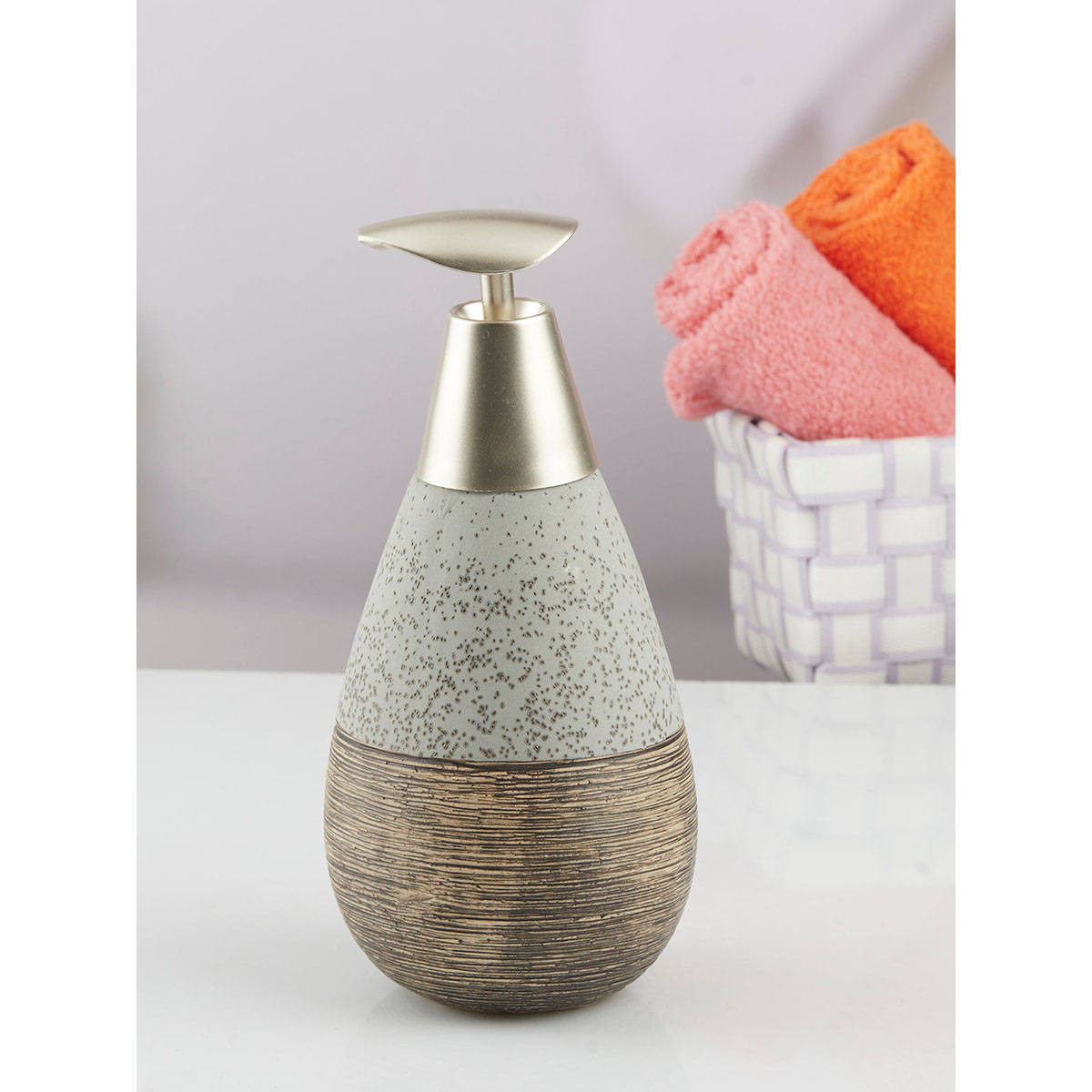 Kookee Ceramic Soap Dispenser for handwash for Bathroom-Blue