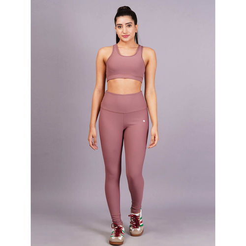 Aesthetic Bodies Ripped Active Wear Gym Pink Sports Bra and Tights (Set of  2) (M)