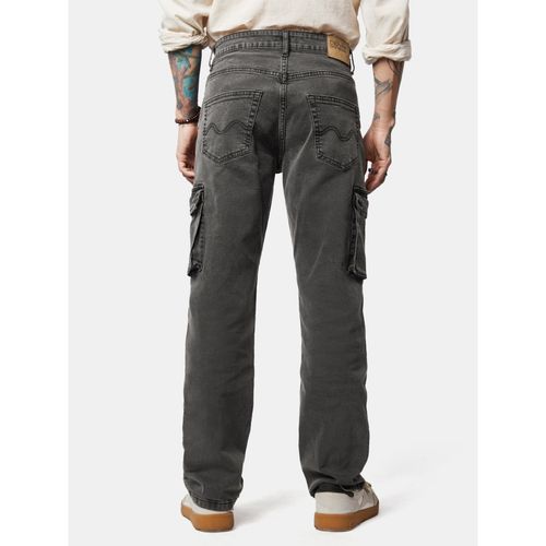 Buy The Souled Store Solids : Ash Grey Straight Fit Men Cargo Jeans Online