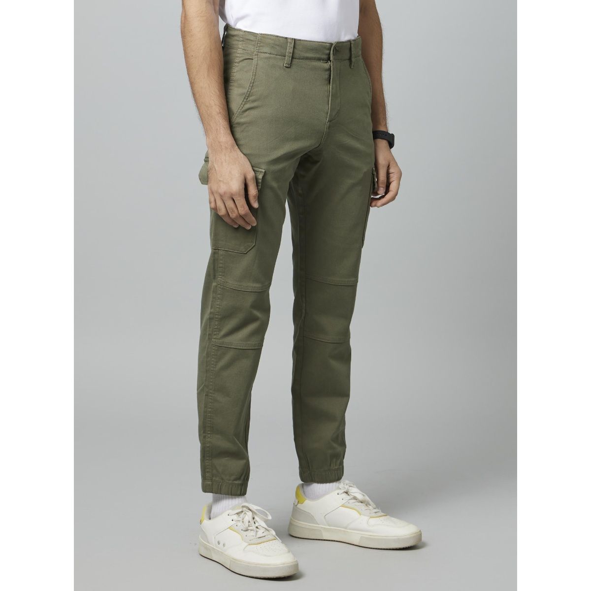 Buy Celio Men Regular Fit Solid Brown Cotton Trousers at Amazonin