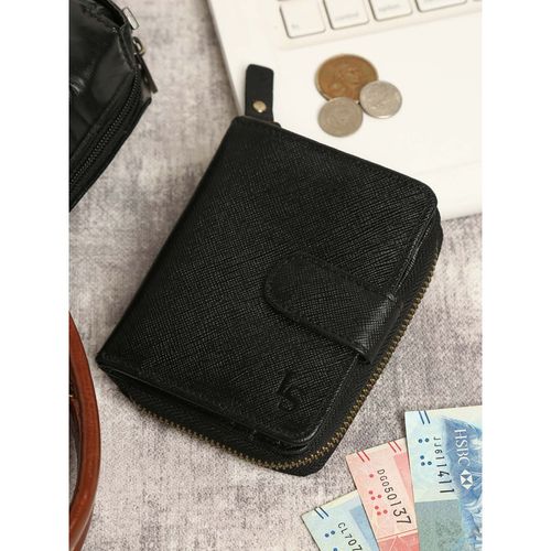 Saffiano Leather Coin Pouch Bifold Wallet