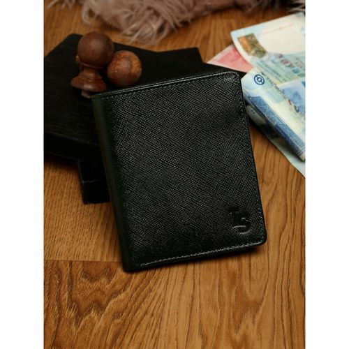 Louis Stitch Seaweed Black Italian Saffiano Leather Wallet with