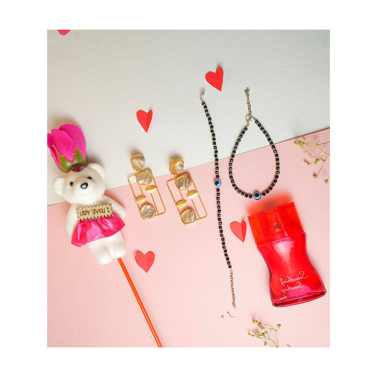 VIRAASI Valentine Evil Eye Jewellery- Teddy and Perfume Gift Set