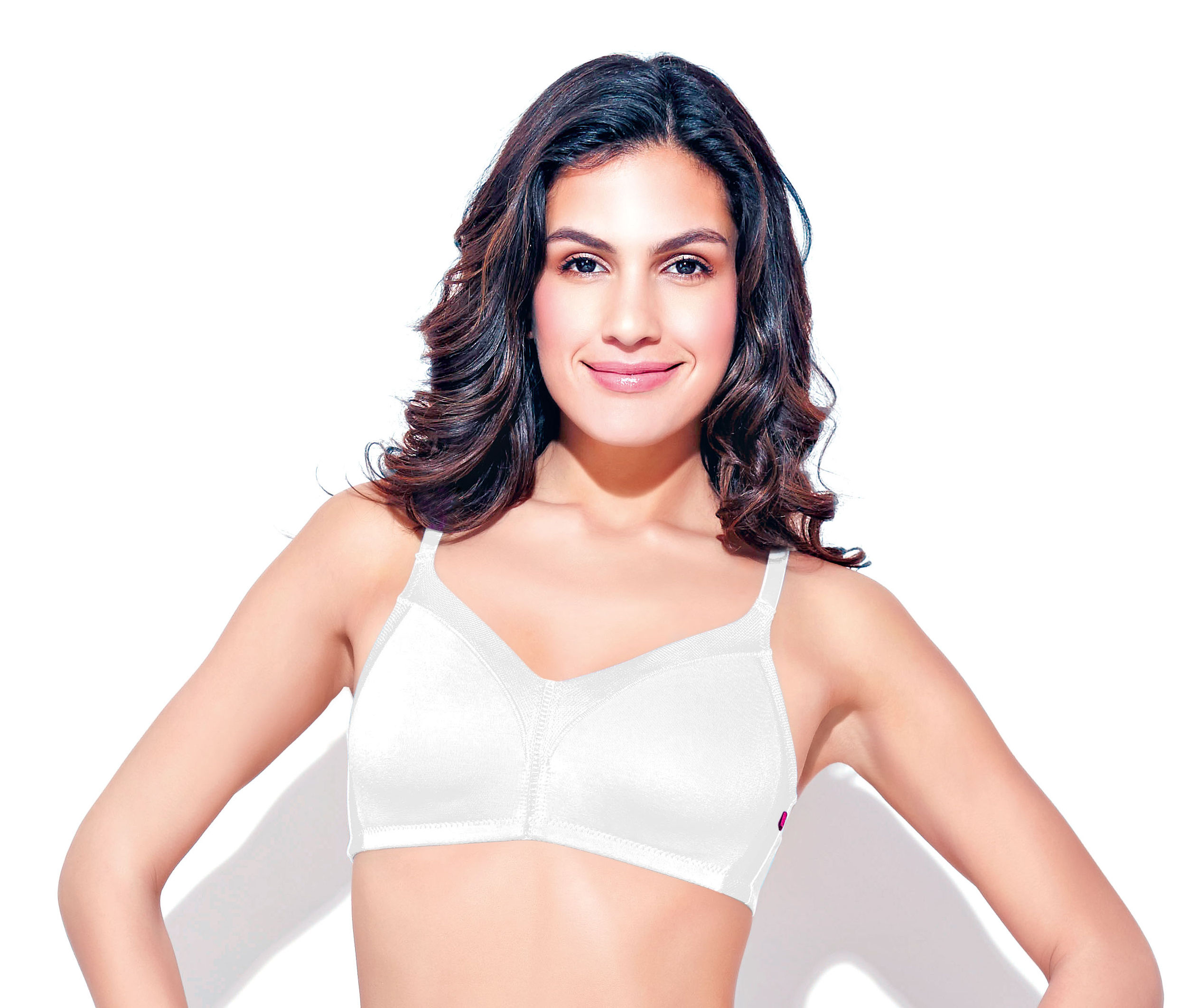Buy Enamor AB75 M-Frame Jiggle Control Full Support Supima Cotton Bra -  Non-Padded Wirefree - White Online