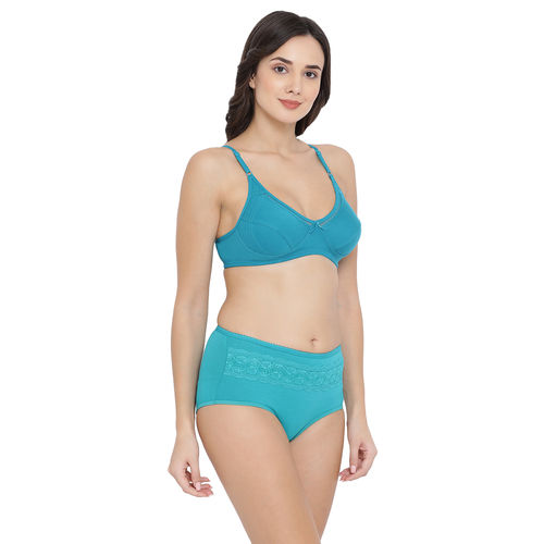 Buy Clovia Cotton Non-Padded Non-Wired Bra & High Waist Hipster