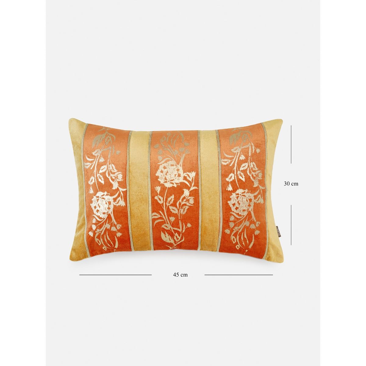 Pure Home + Living Orange and Yellow Floral Patch Work Cushion Cover