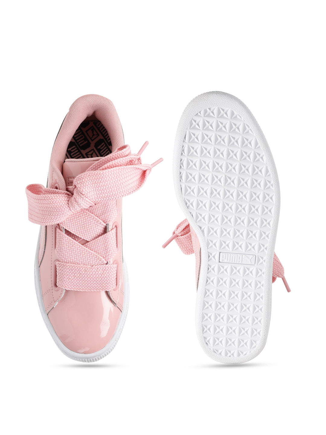 puma basket heart patent pink